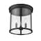 Z-Lite Thayer Flush Mount, 3-Light, 13 In.W x 13 In.H, Matte Black/Clear 742F13-MB - alternate 7